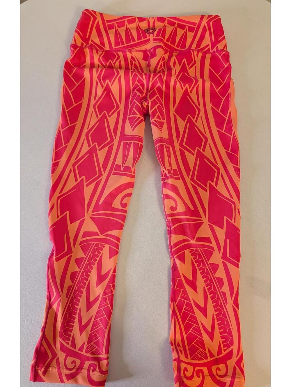 Zoot Women's Athletic Leggings Size S Pink Orange Geometric Pattern